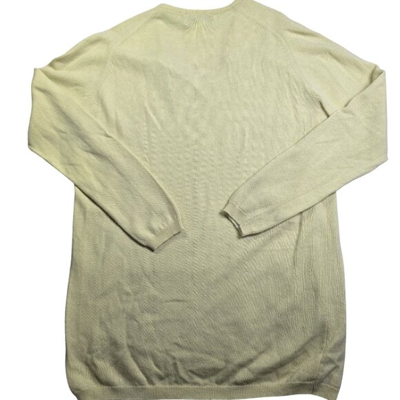 Hardenglen Womens V-Neck Cashmere Sweater Small Pale Yellow Made In Scotland - Picture 3 of 7